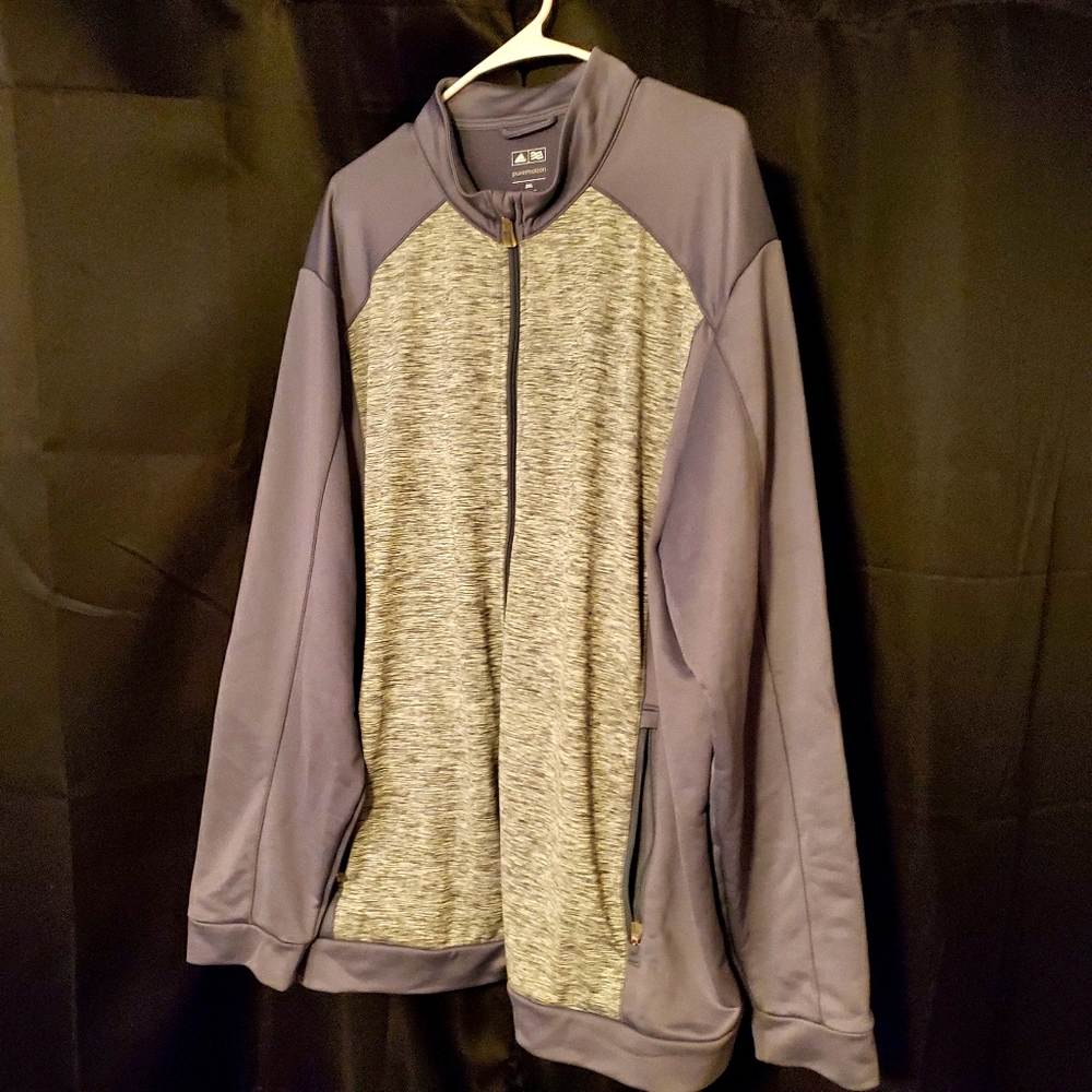 Adidas full zip gold jacket